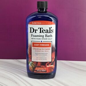 Dr Teal s Foaming Bath Unisex 34oz Cozy Fireside Chestnut Cedarwood Limited Edit